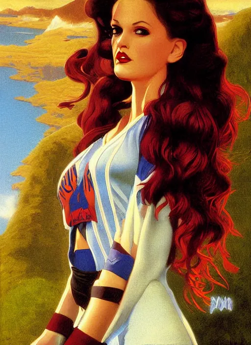 Image similar to twin peaks poster art, portrait of talyor swift cheerleader by michael whelan, rossetti bouguereau, retro, nostalgic, old fashioned