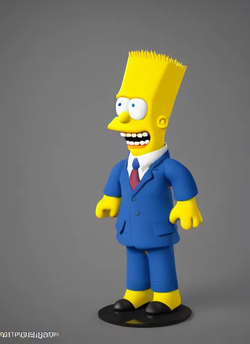 Image similar to bart simpson in business suit, is antique statue, octane render, highly detailed, hyper - realistic.