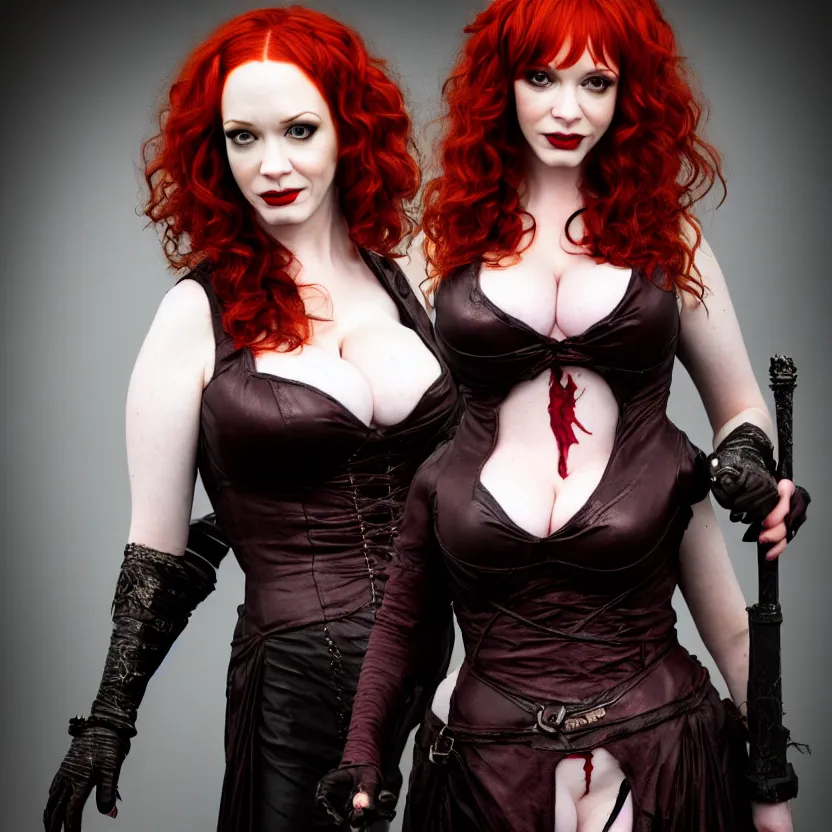 Prompt: full body photograph of christina hendricks as a vampire warrior, extremely detailed. dslr. 8 5 mm.