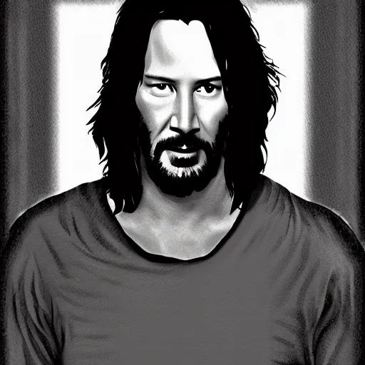 Image similar to Keanu reeves As Jesus Christ digital art