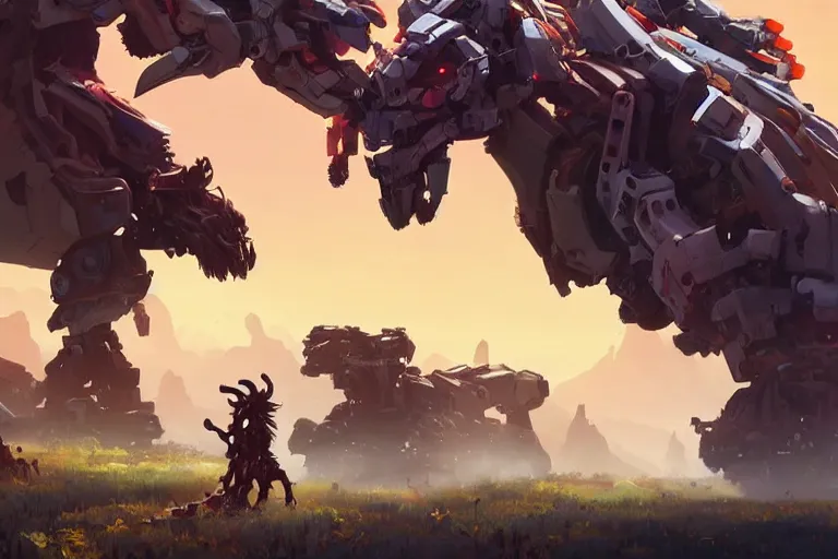 Image similar to grazer machine mecha animal beast robot of horizon forbidden west horizon zero dawn bioluminiscence, behance hd by jesper ejsing, by rhads, makoto shinkai and lois van baarle, ilya kuvshinov, rossdraws global illumination