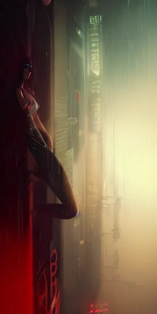 Image similar to blade runner by charlie bowater and anna dittmann and artgerm and clemens ascher, intricate, elegant, beige and black and pink and red and blue mist, highly detailed, dramatic lighting, sharp focus, octane render, trending on artstation, artstationhd, artstationhq, unreal engine, 4 k, 8 k