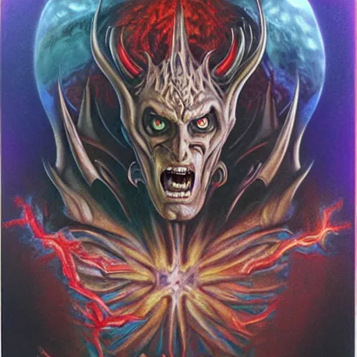 Image similar to belial, lord of the earth, airbrush art, drew struzan illustration art, key art, portrait