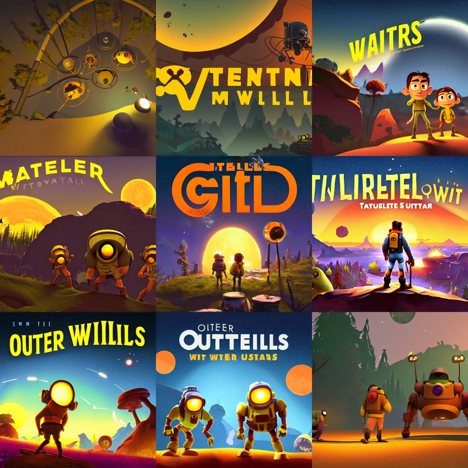 Prompt: outer wilds in the style of pixar