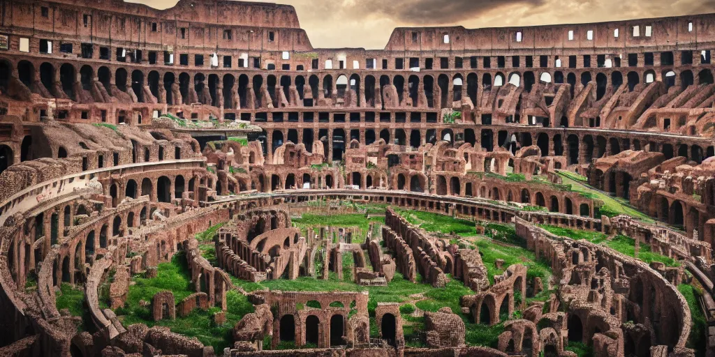 Prompt: gladiator at colosseum by ljunggren, colorful, extremely detailed, intricate linework, super sharp focus, bright colors, inspired by the film sparticus, dark souls, ue 5 octane render, global illumination, radiant light, detailed and intricate environment