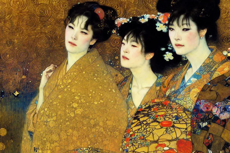 Image similar to kyoto, painting by gaston bussiere, yoji shinkawa, gustav klimt