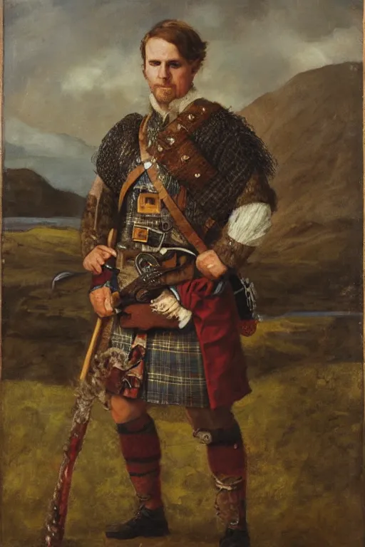 Image similar to a portrait of a Scottish laird, art