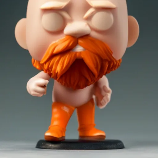 Image similar to funko pop bald man with an orange beard