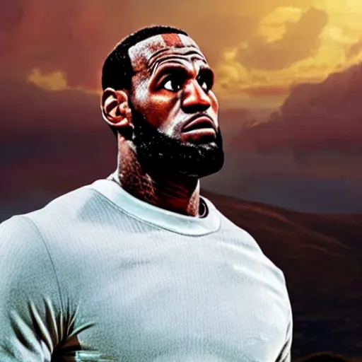 Image similar to film still of lebron james as a character in frozen