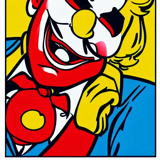 Image similar to ronald mcdonald comic - book drawing from mad - magazine pen and ink with full - color artwork, vector svg