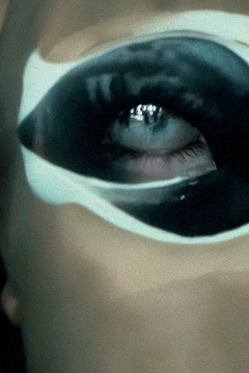 Image similar to film still of kim kardashian in the movie Alien, alien spider attached to her face as she tries to resist, scary, cinematic shot, 4k.