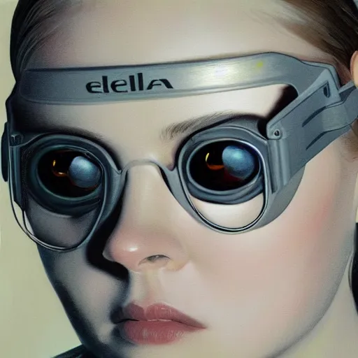 Image similar to ultra realistic portrait painting of elle fanning in splinter cell wearing night vision goggles, art by frank frazetta, 4 k, ultra realistic, highly detailed, epic lighting