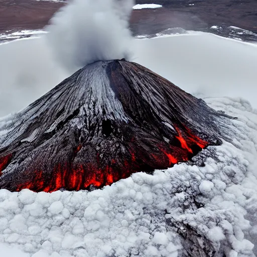 Image similar to volcano eruption made out of ice