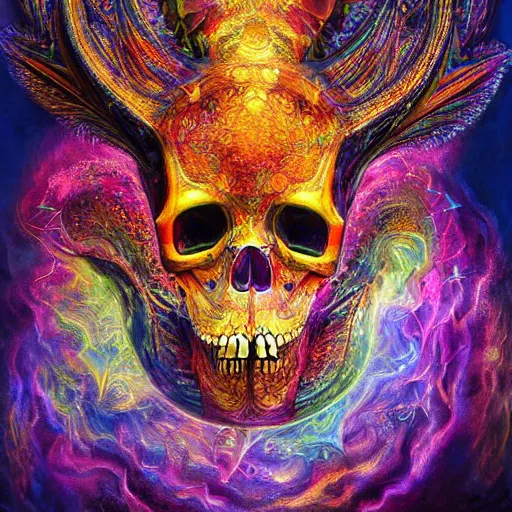 Image similar to portrait of a fantasycore glitchcore deformed animal skull in a helmet. intricate abstract. intricate artwork. celestial. prismatic, by josephine wall, pixar, ghibli. octane render, CGSociety very coherent symmetrical artwork. cinematic, hyper realism, high detail, octane render, 8k, holographic accents