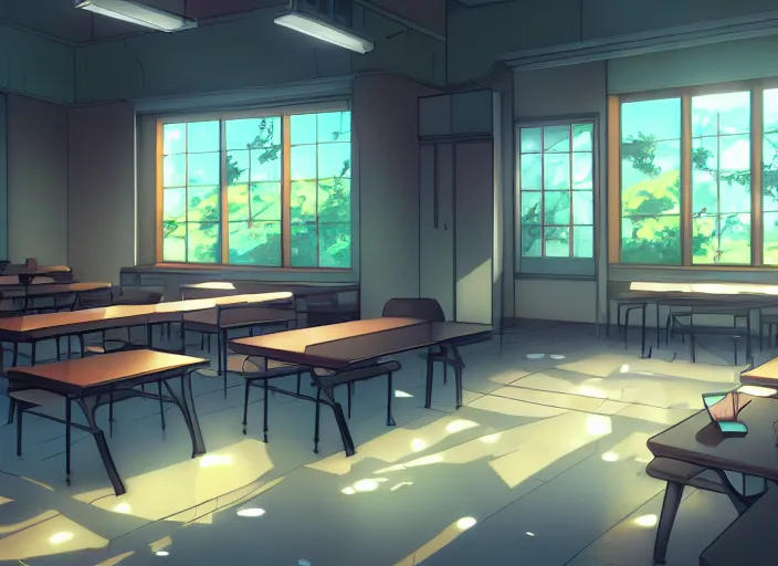 Deserted Anime Classroom: Just Sun, Desks and Chairs, AI Generative Stock  Illustration - Illustration of anime, stunning: 269289684