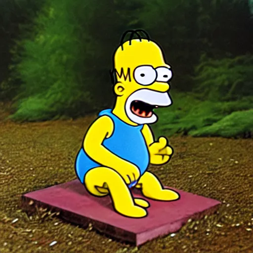 Prompt: homer simpson as a toddler, award winning nature photography