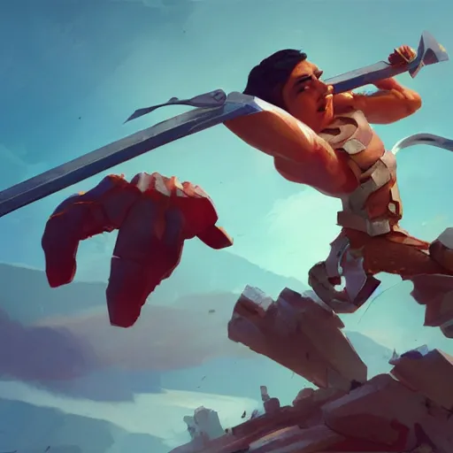 Image similar to battle toast, a slice of toasted bread with a face, arms and legs, holding a sword, volumetric lighting, dynamic composition, fantasy, hyper detailed, ultra realistic, sharp focus, octane render, concept art by sachin teng and sergey kolesov and ruan jia and heng z