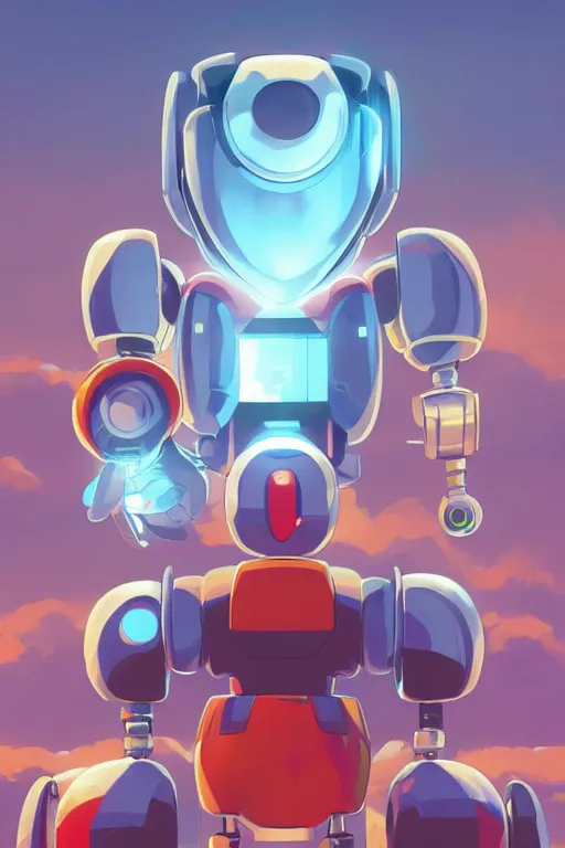 Image similar to metabots medabots medarotto medarot robot minimalist comics, behance hd by jesper ejsing, by rhads, makoto shinkai and lois van baarle, ilya kuvshinov, rossdraws global illumination ray tracing hdr radiating a glowing aura