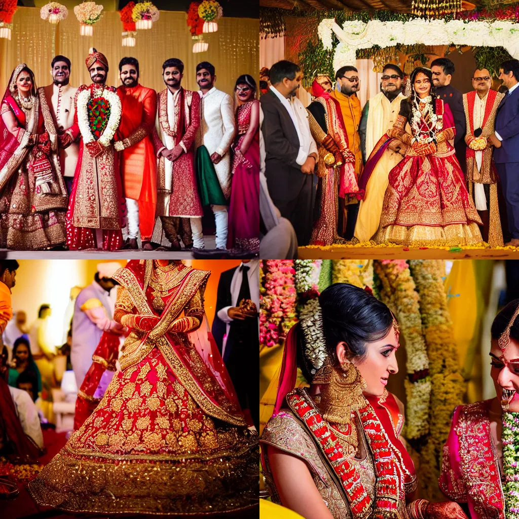 Prompt: a picture of an Indian wedding, highly detailed, 4k