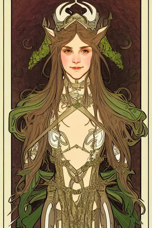 Prompt: head and shoulders portrait of an eldritch knight, elf, beautiful, female, breastplate, magical, high fantasy, d & d, by alphonse mucha, face details, extremely detailed, digital illustration