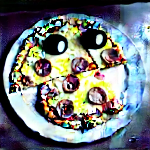 Image similar to A human made of pizza