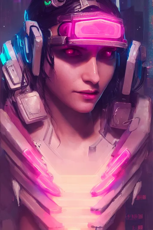 Image similar to caitlyn from league of legends, cyberpunk futuristic neon. decorated with traditional japanese ornaments by ismail inceoglu dragan bibin hans thoma greg rutkowski alexandros pyromallis nekro rene maritte illustrated, perfect face, fine details, realistic shaded, fine - face, pretty face