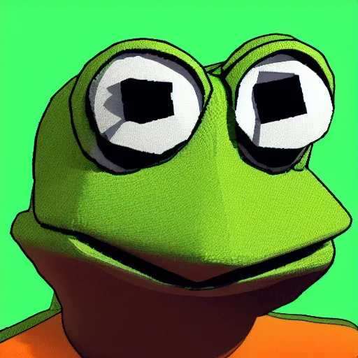 Image similar to isometric pepe the frog meme, low poly, photorealistic, 4k