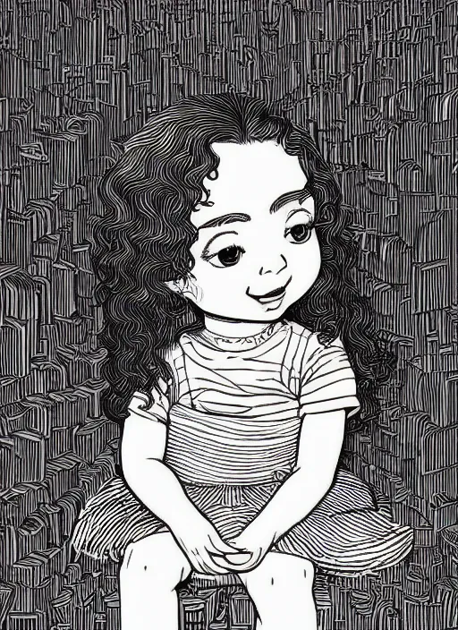A Mixed Black and White Little Girl with Curly Hair · Creative Fabrica