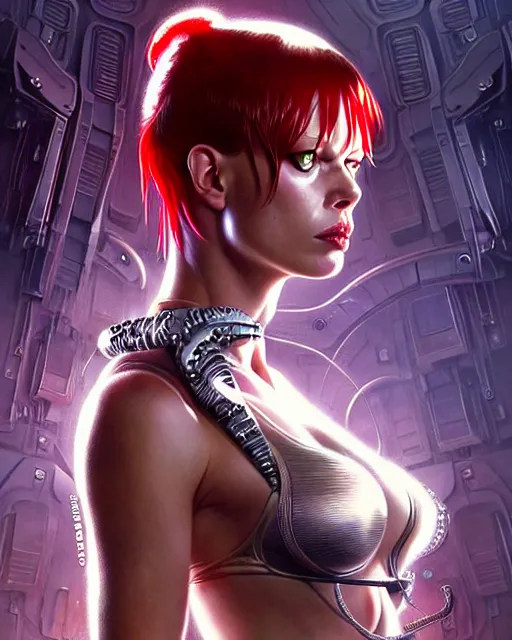 Prompt: Mila Jovovich as Leeloo, The Fifth Element digital art, intricate flower designs, elegant, highly detailed, sharp focus, art by Artgerm and Greg Rutkowski and WLOP