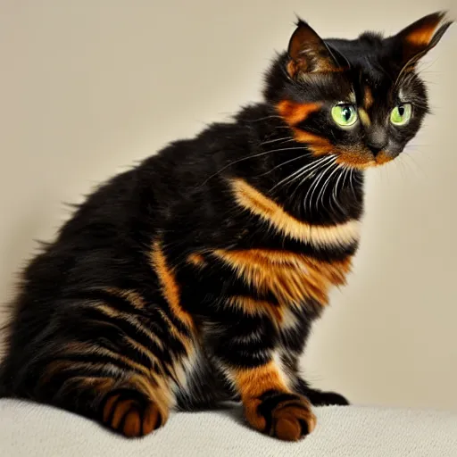 Prompt: tortoiseshell cat