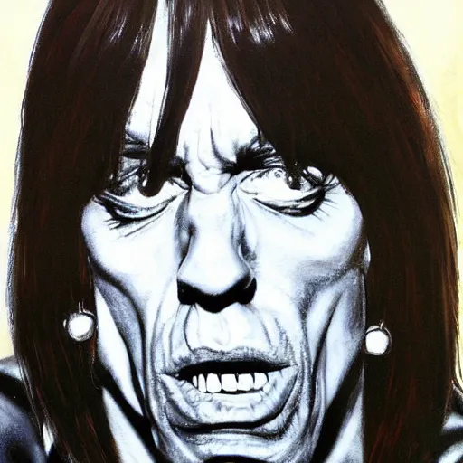 Image similar to Detailed painting of Iggy Pop by Simon Bisley