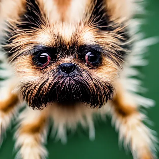 Image similar to dog spider hybrid, bold natural colors, national geographic photography, masterpiece, in - frame, canon eos r 3, f / 1. 4, iso 2 0 0, 1 / 1 6 0 s, 8 k, raw, unedited, symmetrical balance