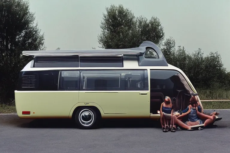 Prompt: designed by giorgetto giugiaro futuristic concept vw safari bus ( bronco ), ektachrome photograph, volumetric lighting, f 8 aperture, cinematic eastman 5 3 8 4 film