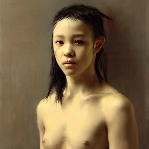 Image similar to the young warrior by ruan jia, portrait