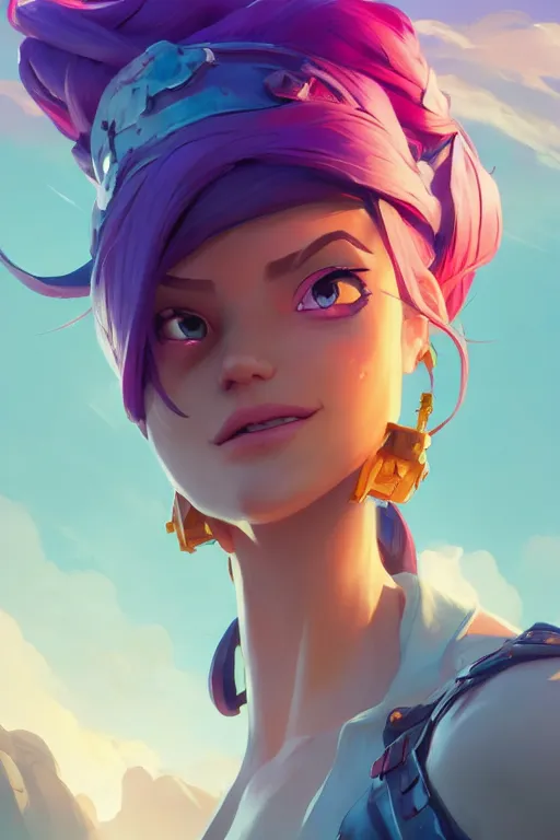 Image similar to epic lady portrait stylized as fornite style game design fanart by concept artist gervasio canda, behance hd by jesper ejsing, by rhads, makoto shinkai and lois van baarle, ilya kuvshinov, rossdraws radiating a glowing aura global illumination ray tracing hdr render in unreal engine 5