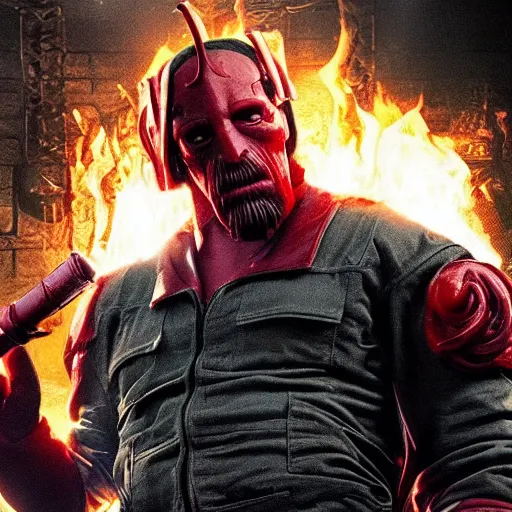 Image similar to twizzlers!!!! hellboy, movie still, high detail