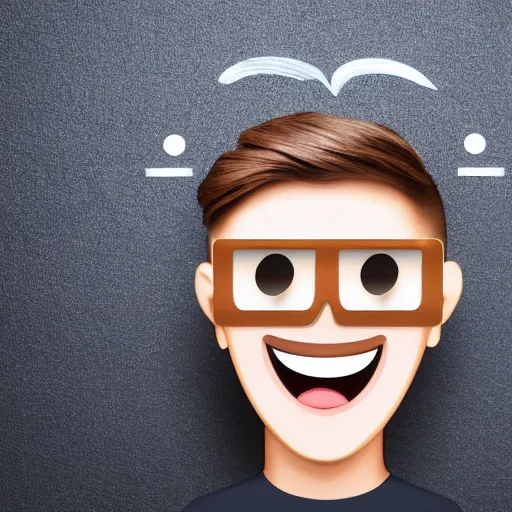 Image similar to cool styled emoji, smiling, 4k