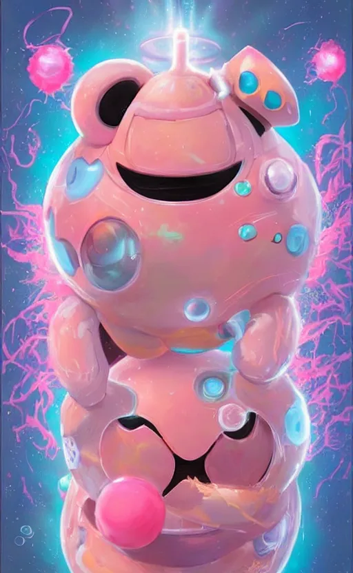 Image similar to lofi BioPunk Pokemon JigglyPuff portrait Pixar style by Tristan Eaton_Stanley Artgerm and Tom Bagshaw,