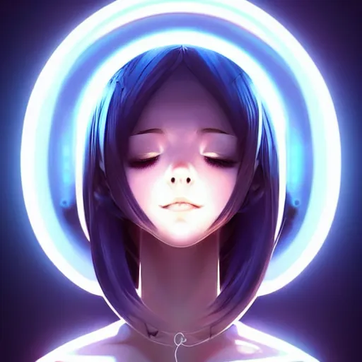 Image similar to cute girl electrocuted, sparks, lightning, occlusion shadow, specular reflection, rim light, unreal engine, range murata, artstation, pinterest, art by hiroaki samura and ilya kuvshinov and rossdraws, intricate, highly detailed 8 k, art deco illustration, realistic, extremely beautiful shape of face, neck, shoulders eyes