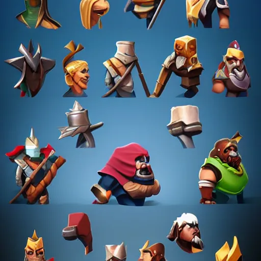 Image similar to clash royal characters concept artstation