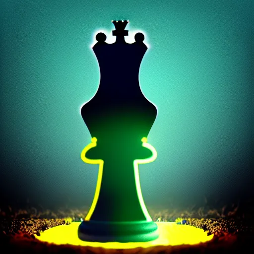 Image similar to vintage instamatic photo of a queen chess piece made of led lights, Puddles, sand, Isometric 3D Fantasy, smooth 3D Illustration, Cinematic Matte Painting, volumetric lighting ,