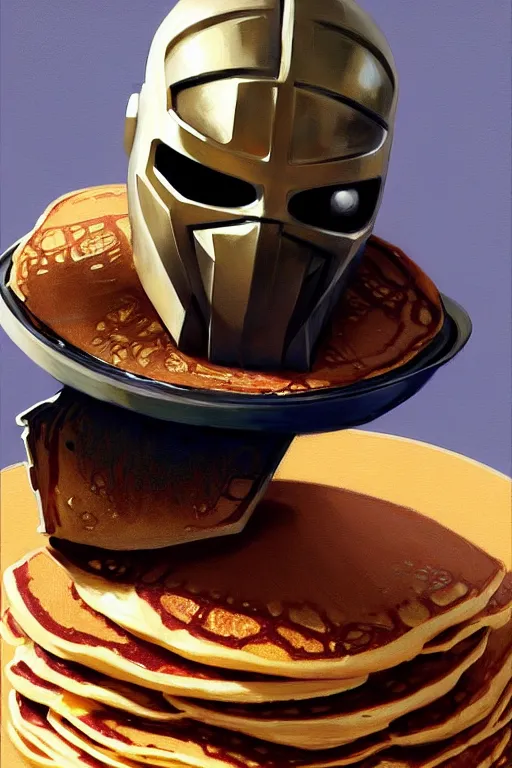 Prompt: mf doom making pancakes animation pixar style, by magali villeneuve, artgerm, jeremy lipkin and michael garmash, rob rey and kentaro miura style, golden ratio, trending on art station