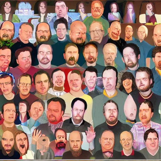 Image similar to Rich Evans worshipped by a cult, digital art