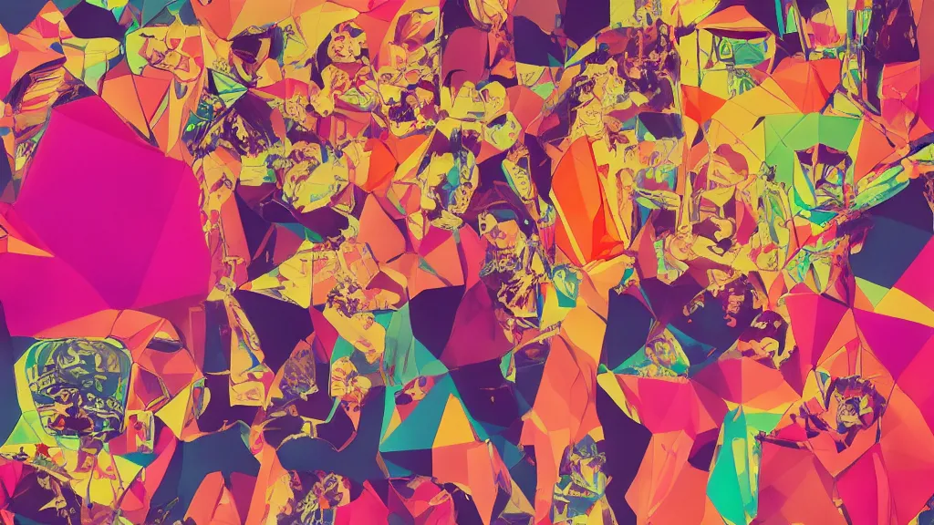 Image similar to 6 0 s kitsch and psychedelia refillable complex polygon jealousy