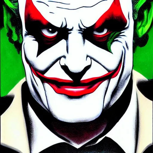 Image similar to portrait of Benjamin Netanyahu as the Joker by Jim Lee
