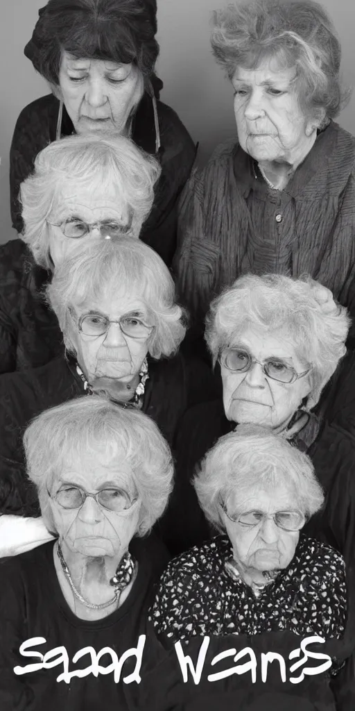 Prompt: sad grandmas in the house