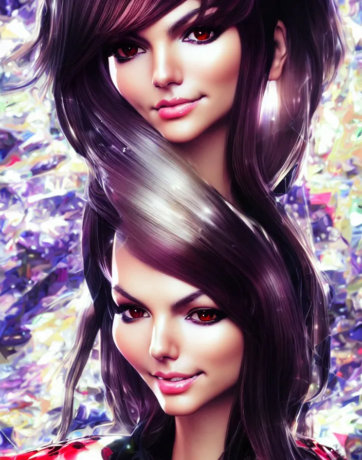 Prompt: portrait of rich and glamourous victoria justice, by katsuhiro otomo, yoshitaka amano, nico tanigawa, and artgerm rendered with 3 d effect, sweet artpiece.