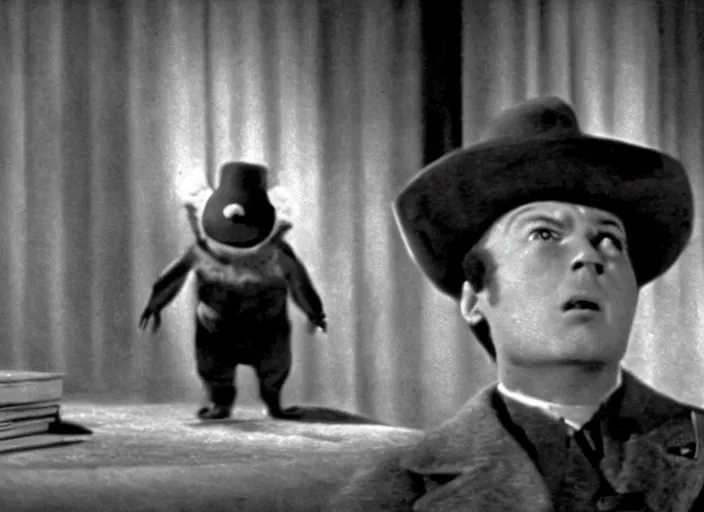 Prompt: a film still of teemo in citizen kane ( 1 9 4 1 ), technicolor