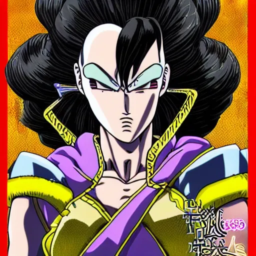 Image similar to a modern age goddess of death in the style of akira toriyama in the style of Hirohiko Araki detailed realistic High Resolution HD 8k