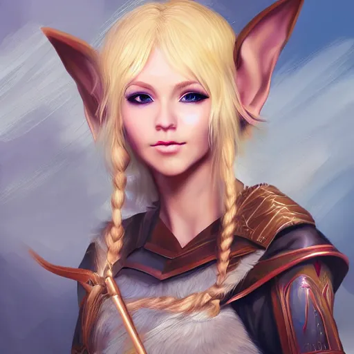 Image similar to fantasy elf archer girl blonde hair art drawn in art style of WLOP full HD 4K highest quality realistic beautiful gorgeous natural WLOP artist painting